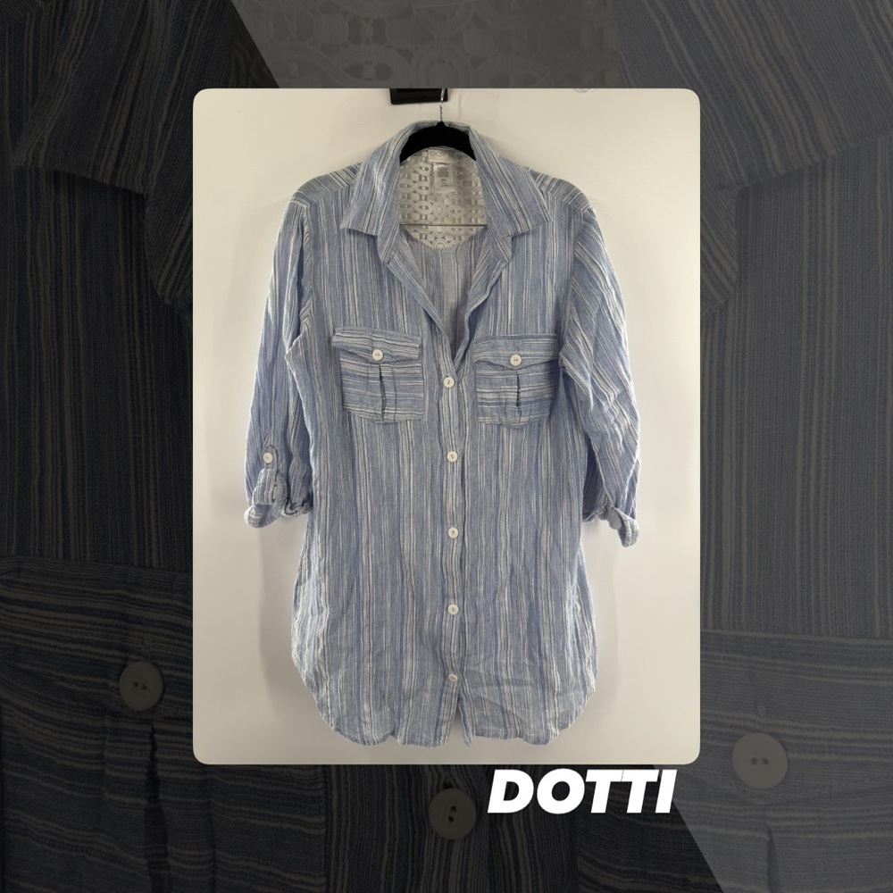 EUC Dotti Stripped Lace Embellished Tunic Coverup